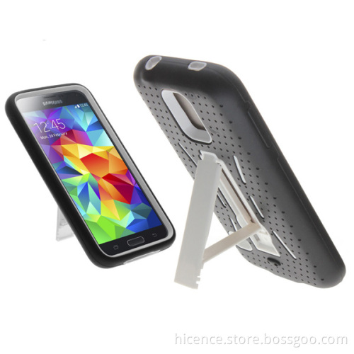 PC Silicone Kickstand Combo Case for Samsung Galaxy S5